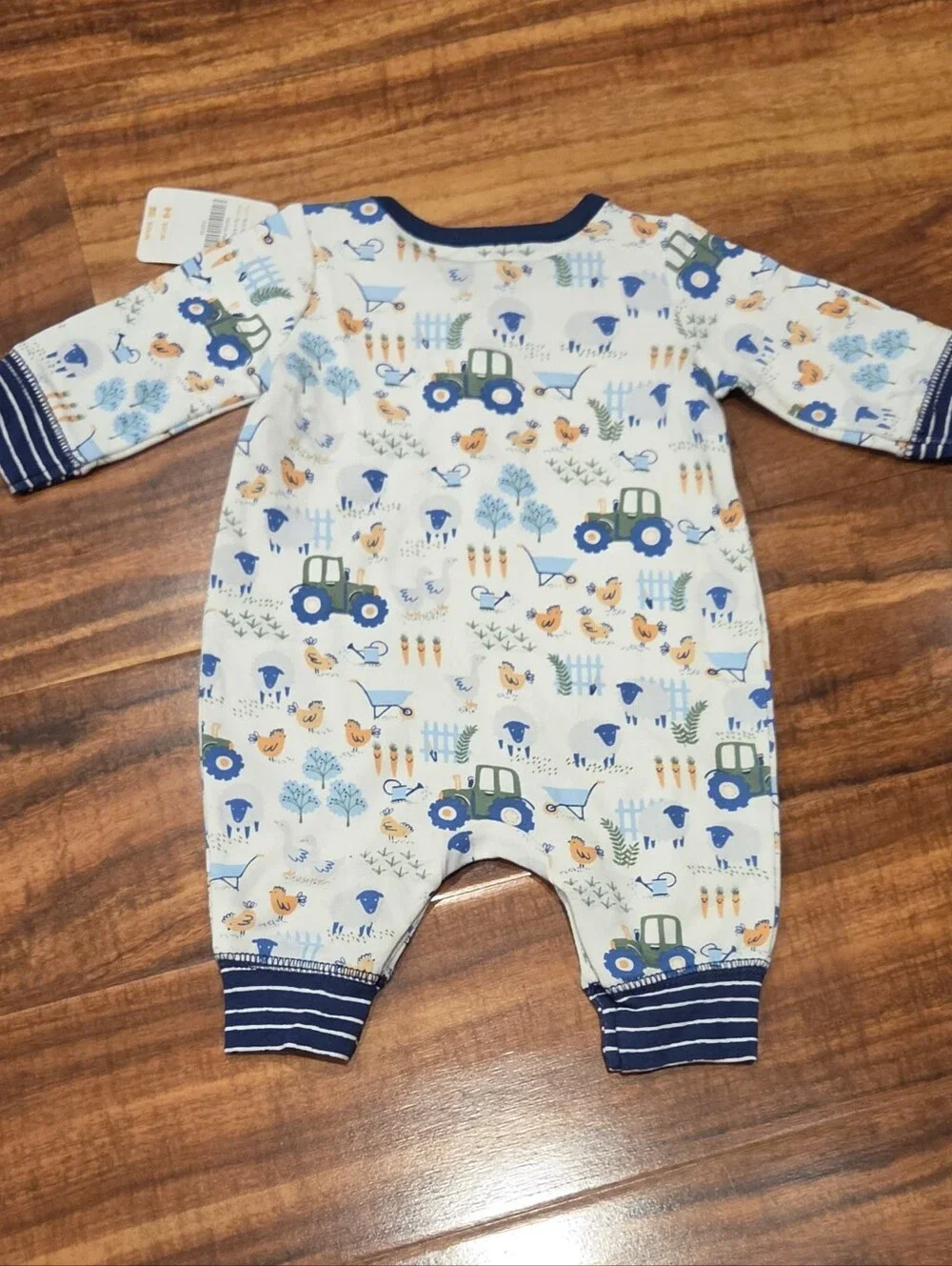 Gymboree NWT Newborn Farm Print One-Piece Romper, Striped Pants and Socks (2)